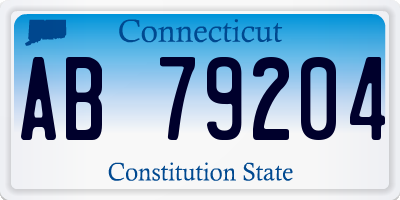 CT license plate AB79204