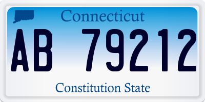 CT license plate AB79212