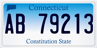 CT license plate AB79213