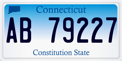 CT license plate AB79227