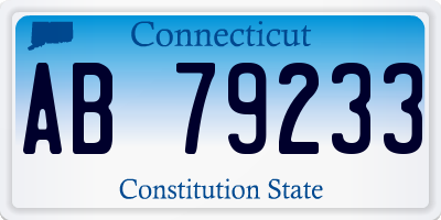 CT license plate AB79233