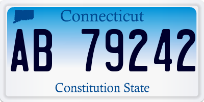 CT license plate AB79242