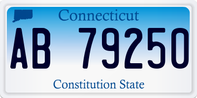 CT license plate AB79250