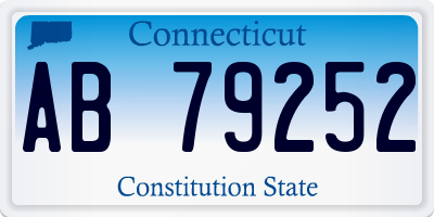 CT license plate AB79252