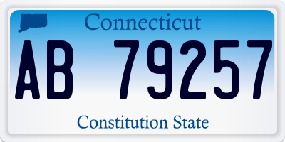 CT license plate AB79257