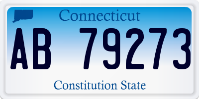 CT license plate AB79273