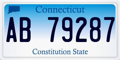 CT license plate AB79287
