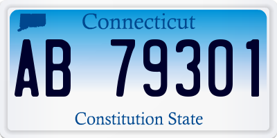 CT license plate AB79301