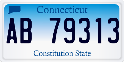 CT license plate AB79313