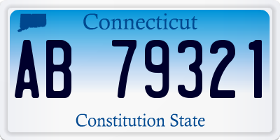 CT license plate AB79321