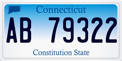 CT license plate AB79322