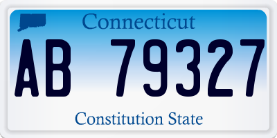 CT license plate AB79327