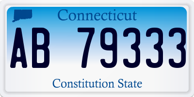 CT license plate AB79333