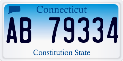CT license plate AB79334