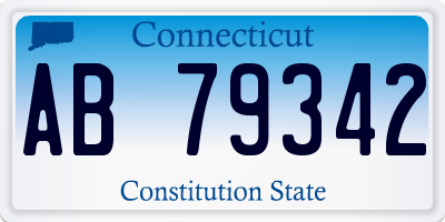 CT license plate AB79342