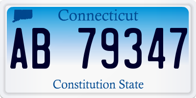 CT license plate AB79347