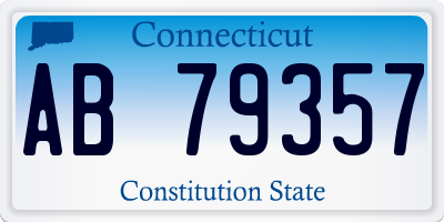 CT license plate AB79357