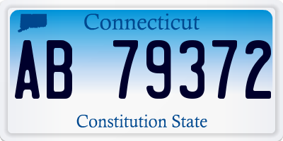 CT license plate AB79372