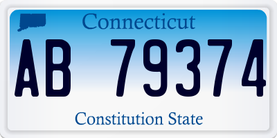 CT license plate AB79374