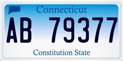 CT license plate AB79377