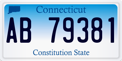 CT license plate AB79381