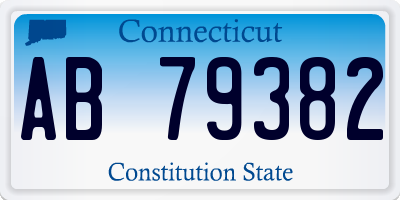 CT license plate AB79382