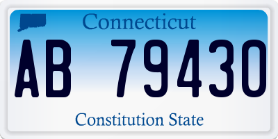 CT license plate AB79430