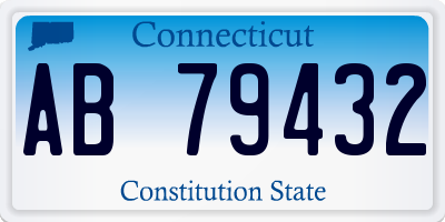 CT license plate AB79432