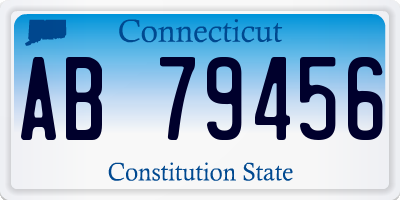 CT license plate AB79456