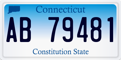 CT license plate AB79481