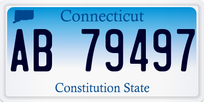 CT license plate AB79497