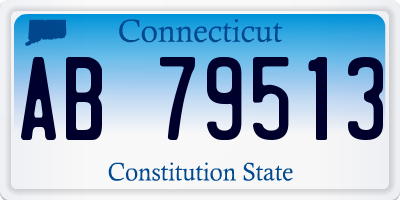 CT license plate AB79513
