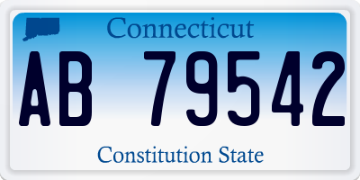 CT license plate AB79542