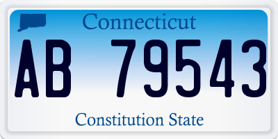 CT license plate AB79543