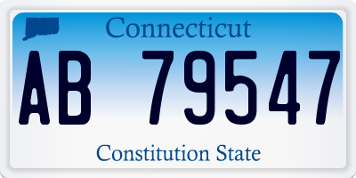 CT license plate AB79547