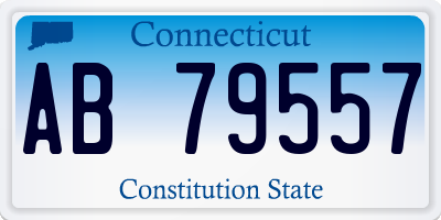 CT license plate AB79557