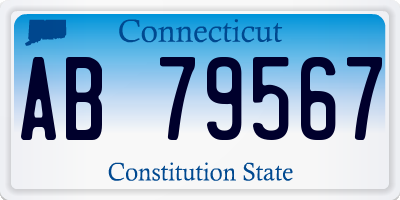 CT license plate AB79567