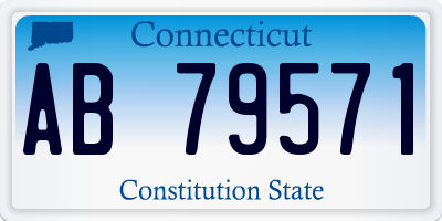 CT license plate AB79571