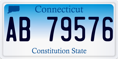 CT license plate AB79576