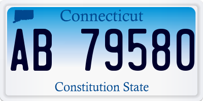 CT license plate AB79580