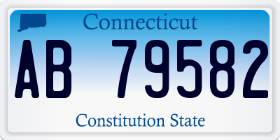 CT license plate AB79582
