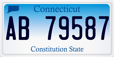 CT license plate AB79587