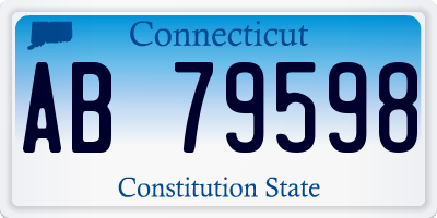 CT license plate AB79598