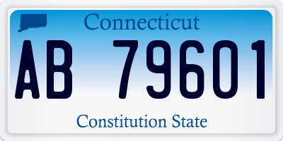 CT license plate AB79601
