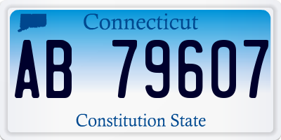 CT license plate AB79607