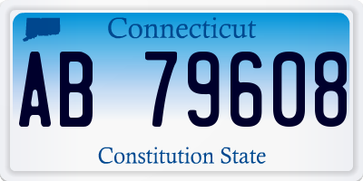 CT license plate AB79608