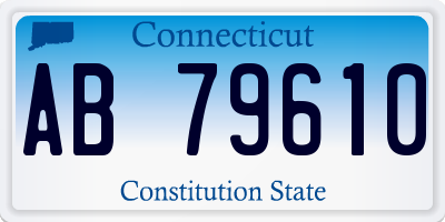 CT license plate AB79610