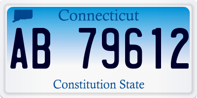 CT license plate AB79612