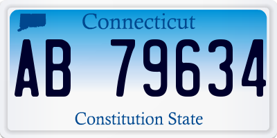 CT license plate AB79634