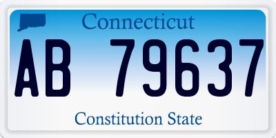 CT license plate AB79637